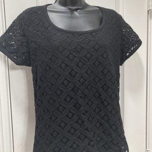 Jones New York Signature Cotton Lace Top, Size L